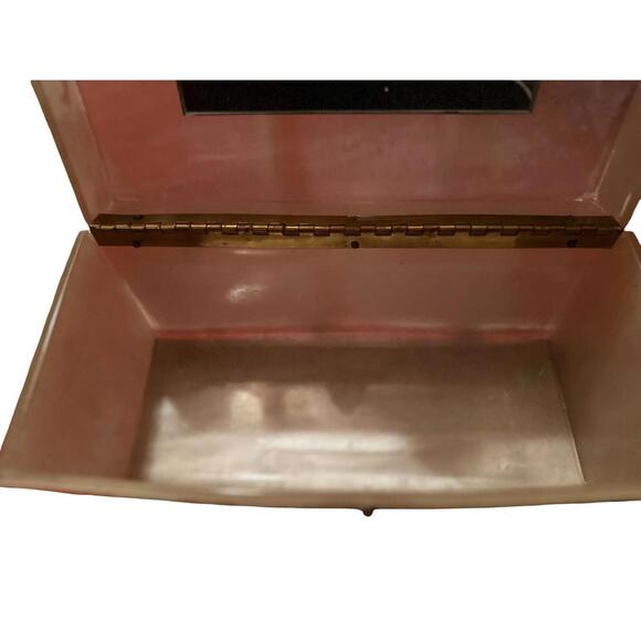 Vintage Womens 1950 White Pearlized Lucite Box Style Purse Retro Elegance 9"x5" - Picture 12 of 16